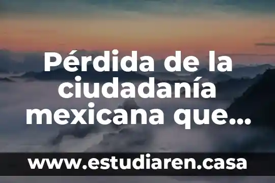 Qué es la pérdida del usufructo en derecho civil 7 Pérdida de la ciudadanía mexicana que es