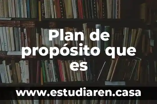 Que es un proposito educativo ejemplos 8 Plan de propósito que es