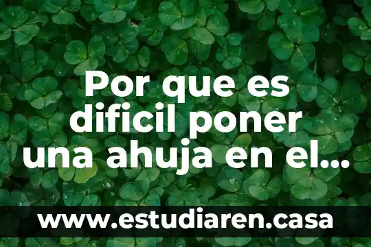 Por que es dificil poner una ahuja en el agua