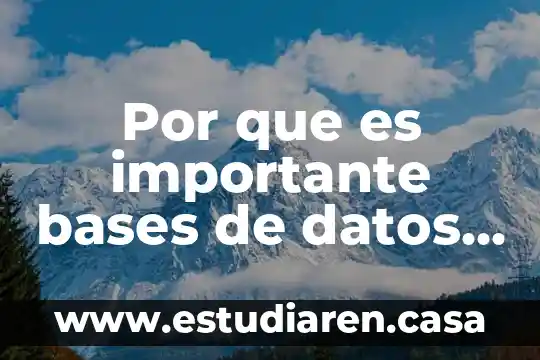Por que es importante que se complementen las bases nitrogenadas 8 Por que es importante bases de datos desde la consola