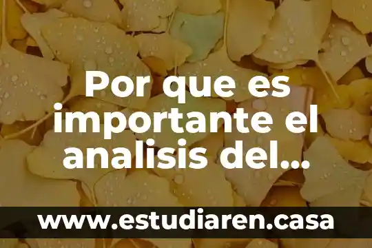 Por que es importante el analisis del agua decoco