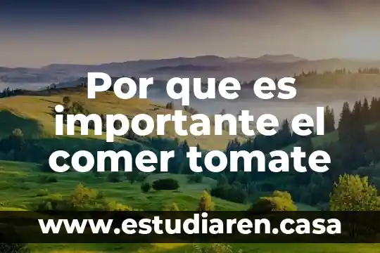 Por que es importante el comer tomate
