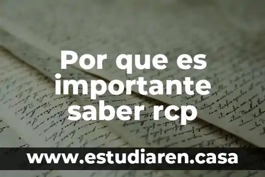 Por que es importante saber rcp