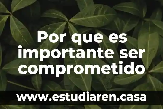 Por que es importante compras en una organizacion 3 Por que es importante ser comprometido
