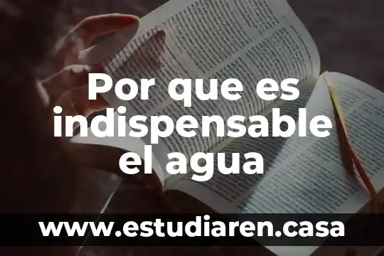 Por que es indispensable el agua