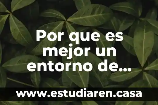 Por que es mejor un entorno de desarrollo