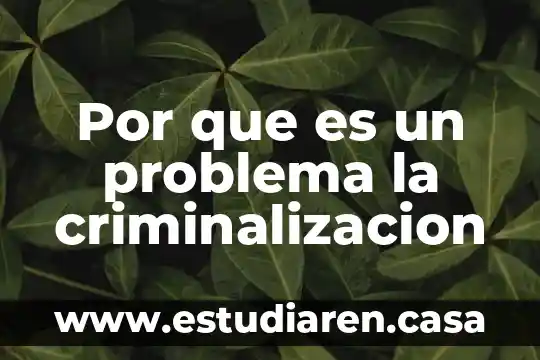 Qué es un problema eventual 5 Por que es un problema la criminalizacion