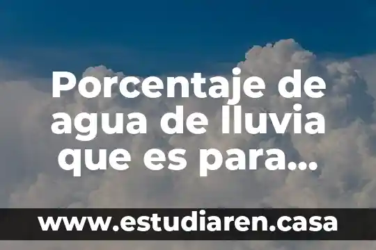 Porcentaje de agua de lluvia que es para consumo humano
