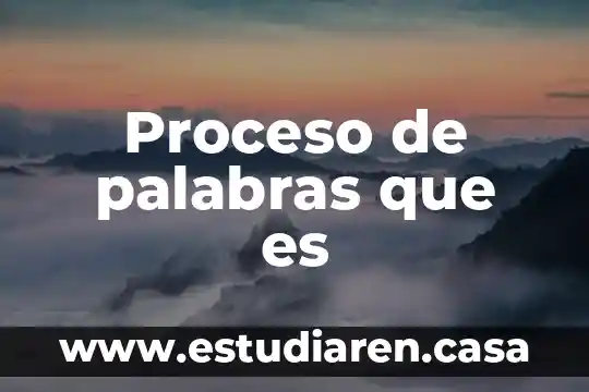 Proceso de palabras que es