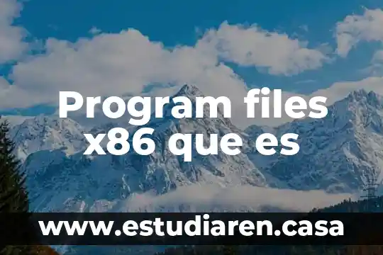 Que es program de inervencion 4 Program files x86 que es