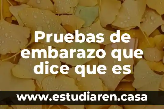 Pruebas de embarazo que dice que es
