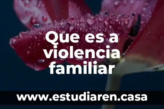 Que es a violencia familiar