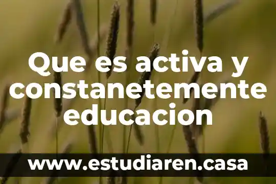 Que es activa y constanetemente educacion