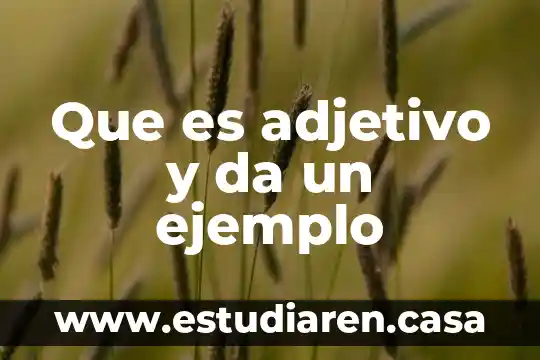 Que es adjetivo calificativo en ingles 6 Que es adjetivo y da un ejemplo