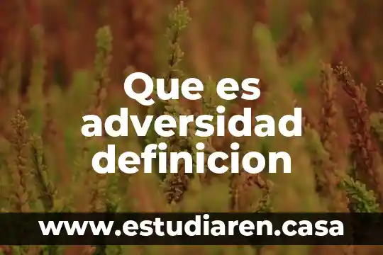 Que es adversidad definicion