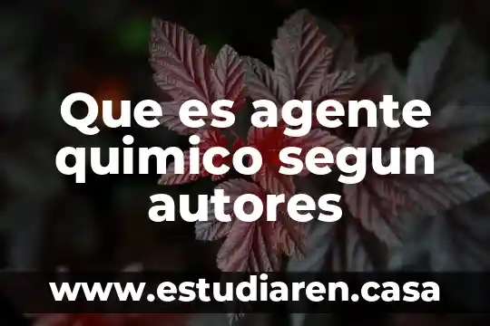 Que es agente quimico segun autores