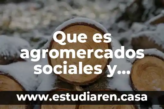 Que es agromercados sociales y sustentables