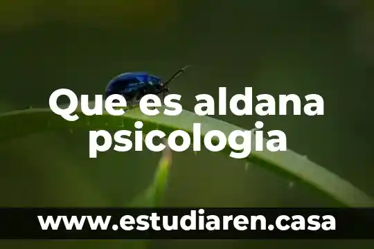 Que es aldana psicologia
