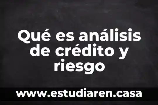 Qué es análisis de crédito y riesgo