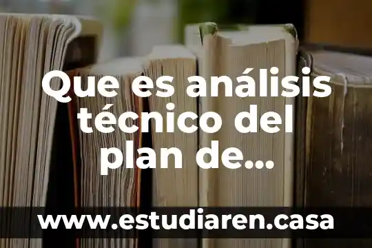 Que es análisis técnico del plan de negocios