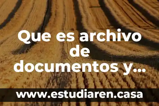 Que es archivo de documentos y tipos de archivo