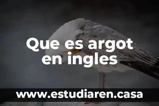 Que es argot en ingles