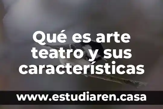 Qué es arte teatro y sus características