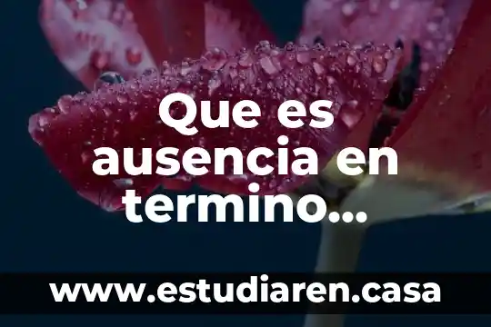 Que es ausencia en termino juridico
