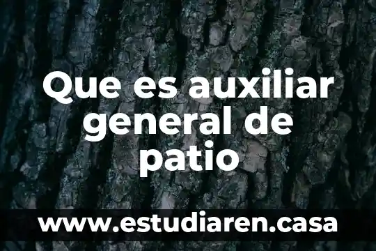Que es auxiliar contable personal 4 Que es auxiliar general de patio