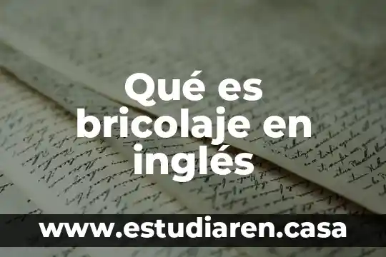 Que es verbo auxiliar do en ingles 8 Qué es bricolaje en inglés