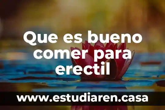 Que es bueno comer para erectil