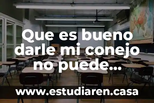 Que es bueno darle mi conejo no puede hacer popo