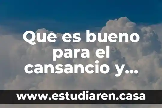 Que es bueno para el cansancio y mucho sueño