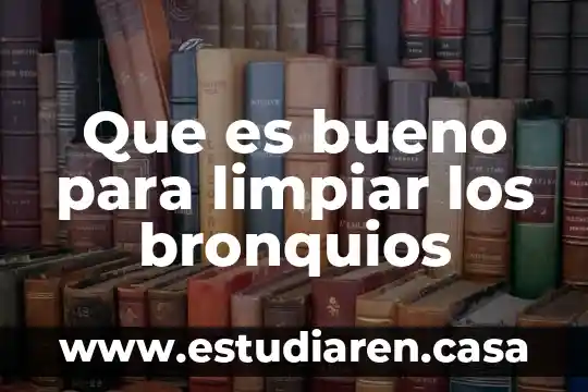 Que es bueno para limpiar los bronquios