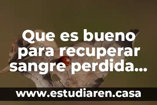 Que es la perdida de energia y porque es causada 6 Que es bueno para recuperar sangre perdida por parto