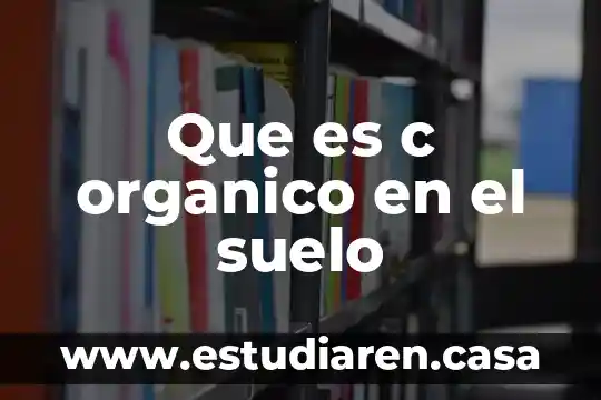 Que es c organico en el suelo