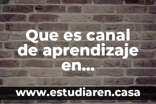 Que es el canal o medio 5 Que es canal de aprendizaje en computacion