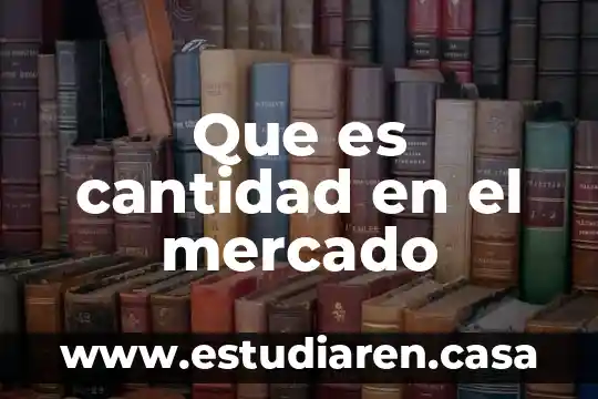 Que es cantidad en el mercado