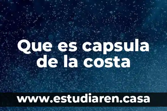 Que es capsula programa 4 Que es capsula de la costa