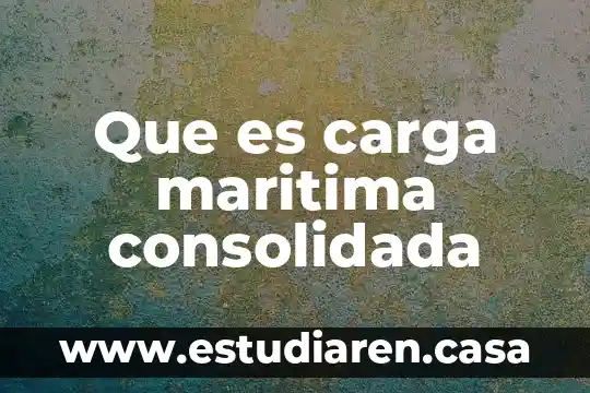 Que es carga maritima consolidada
