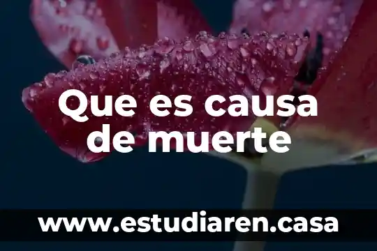 Que es causa de muerte
