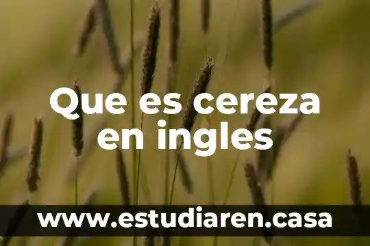 Poser que es en ingles 6 Que es cereza en ingles
