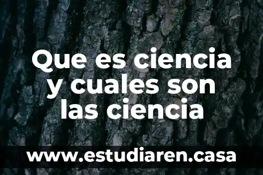 Que es ciencia y cuales son las ciencia