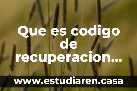 Que es periodo de recuperación 3 Que es codigo de recuperacion kies