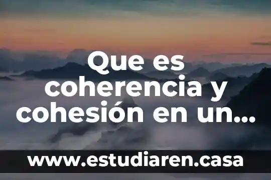 Que es coherencia y cohesión en un texto
