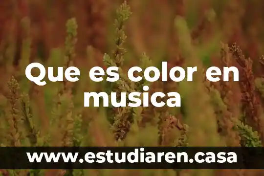 Que es color en musica