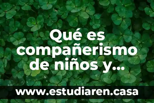 Por que es importanted que los niños comoscan su cominidad 4 Qué es compañerismo de niños y niñas