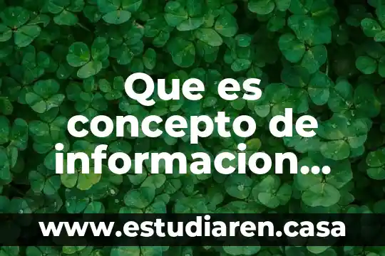 Que es concepto de informacion financiera