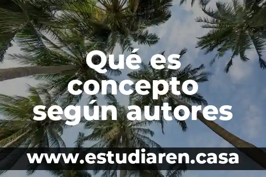 Qué es concepto según autores