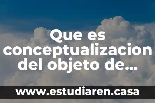 Que es objeto en contabilidad 6 Que es conceptualizacion del objeto de estudio
